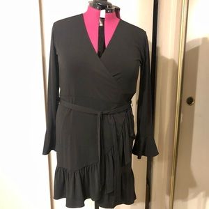 Michael Kors short black wrap dress